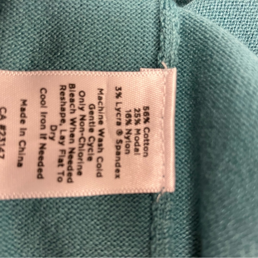 Talbots Petite, turtleneck, aqua, MP. - Picture 5 of 5